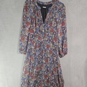 MNG Womens 4 Maxi Dress Button Up Cottagecore Colorful Floral Vneck Chiffon Boho